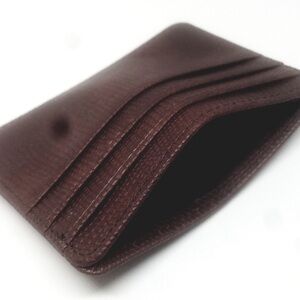 Saint Laurent Slim Leather Card Holder with Gold Logo